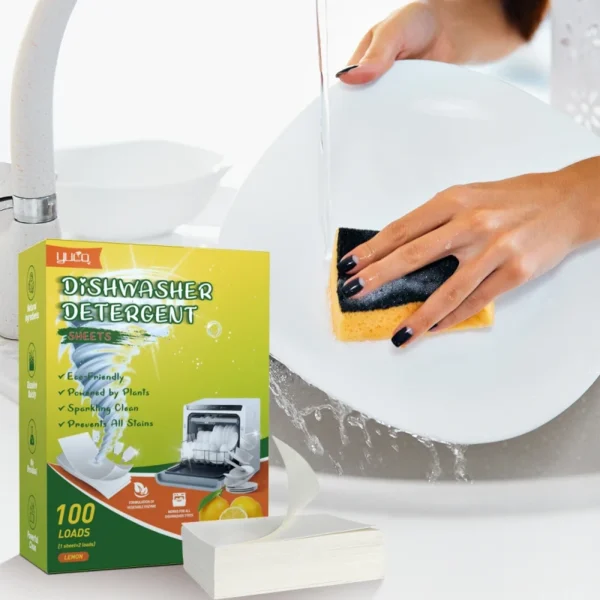 100-Loads-Eco-Friendly-Dishwasher-Detergent-Sheets-No-Plastic-Biodegradable-Lemon-Scent-Dishwasher-Tablets-for-Dishwasher