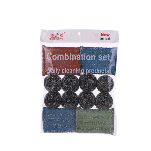 12-Pcs-410-Stainless-Steel-Wire-Metal-Wool-Mesh-Scrubberkitchen-Scouring-Pad