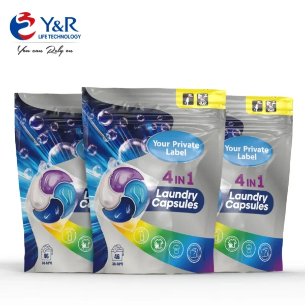 5-1-Chamber-Capsules-Disposable-Laundry-Pods-Yellow-Cleaner-Detergent-for-Washing-Clothes-Easy-Carry-Low-MOQ-Acceptable