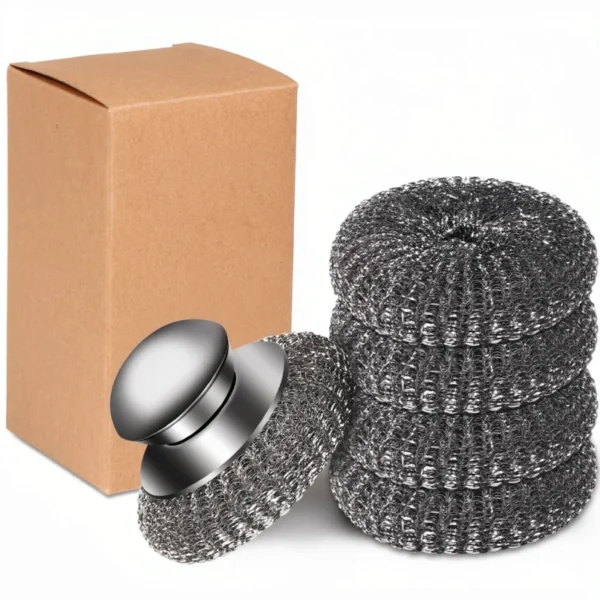 5Pcs-Steel-Wool-Scrubber-4-Sponge-Pads-Set-Handle-Multi-Purpose-Kitchen-Scrubber-for-Stainless-Steel-Surfaces-Cast-Iron