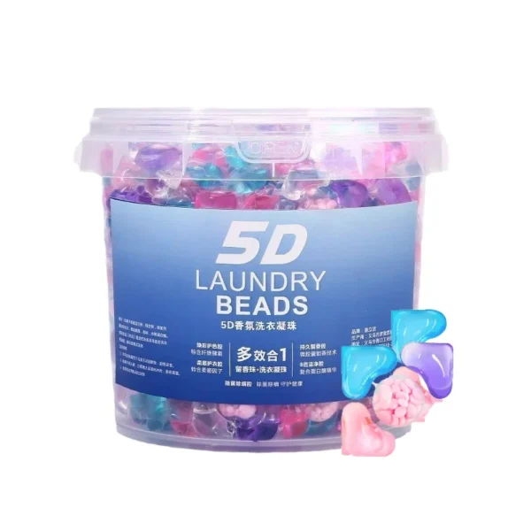 5in1-Pink-Gardenia-Fragrance-Laundry-Gel-Beads-Low-Foam-Disposable-Long-Lasting-Gentle-Cleaning-Stain-Free-Detergent
