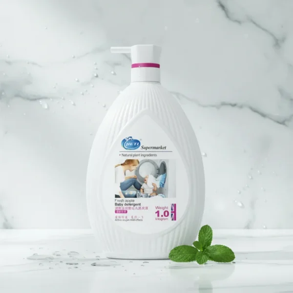 Baby-Detergent-Liquid-Laundry-1kg-Baby-Laundry-Gel-with-Natural-Plant-Ingredients-Fresh-Apple-Active-Oxygen-Formula-ODM-OEM