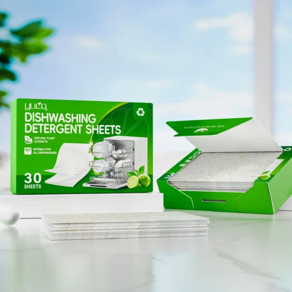 Dishwasher-Cleaning-Tablet-Solid-Enzyme-Deep-Oil-Stain-Remover-No-Residue-Tableware-Clean-Plate-Dishwashing-Detergent-Sheets