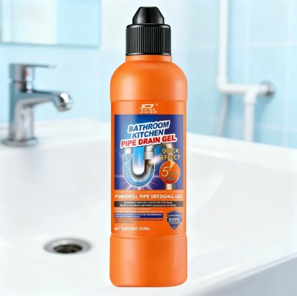 Duer.DEAO-Bathroom-Kitchen-Pipe-Drain-Gel-500ml-Liquid-5-15-Active-Ingredients-Quick-Effect-Blockage-Removal-Odor-Pipes