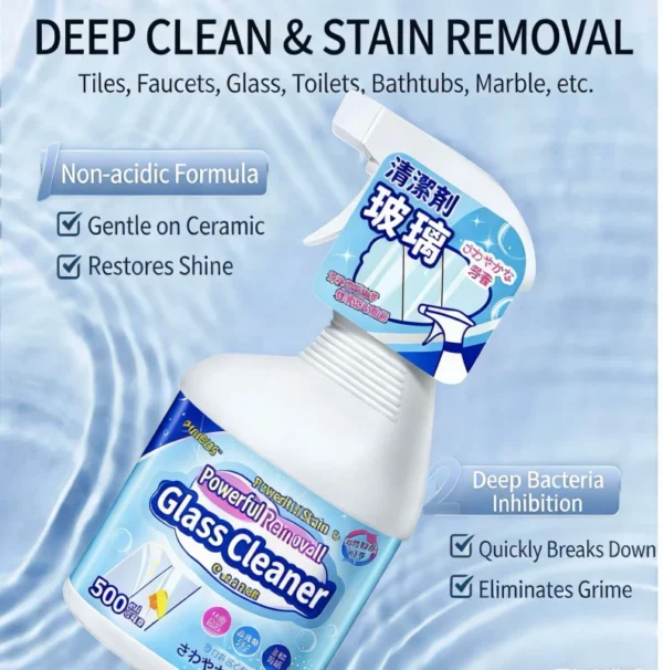 Eco-Friendly-Bathroom-Cleaner-for-Powerful-Stain-Removal-Descaling-on-Glass-Toilets-Faucets-500ml-Bottle