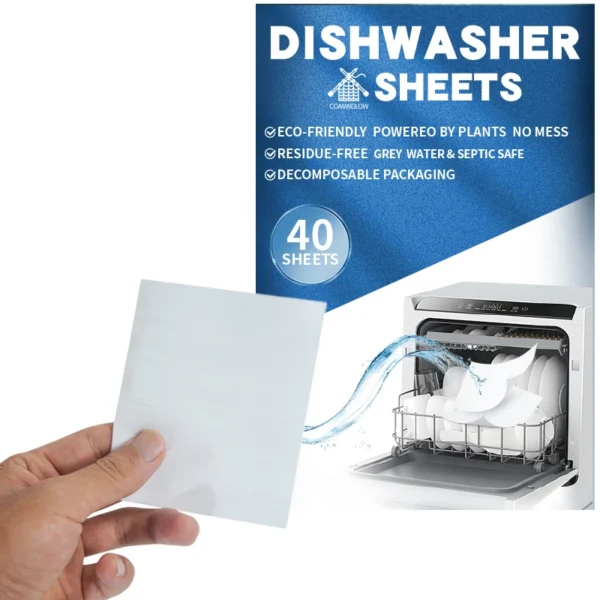 Eco-Friendly-Dishwasher-Detergent-Sheets-Unscented-Plastic-Free-High-Efficiency-Solid-Enzyme-Deep-Cleaning-Dishwashing-Soap