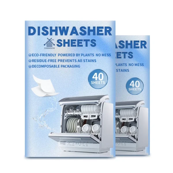 Eco-Friendly-Plastic-Free-High-Efficient-Plant-Dishwashing-Soap-Strips-Dishwasher-Detergent-Sheets