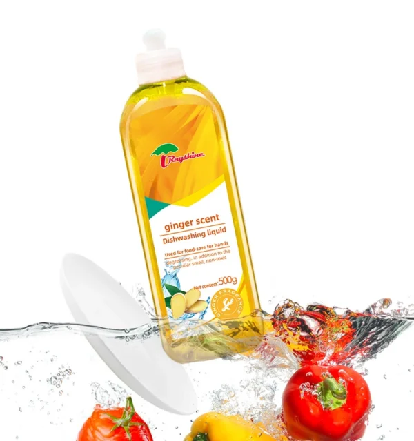 Eco-friendly-Kitchen-Cleaning-Supply-Ginger-Fragrance-Liquid-Detergent-For-Dish-Fruit-Washing-Detergent-Bulk-500-G