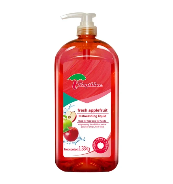 Eco-friendly-Kitchen-Supply-Apple-Fragrance-Liquid-Detergent-For-Dish-Washing-Detergent-Bulk-1.38KG