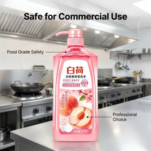 Eco-friendly-Peach-Dish-Soap-for-Commercial-Kitchen-Remove-Overnight-Grease-Clean-Fruits-Vegetables