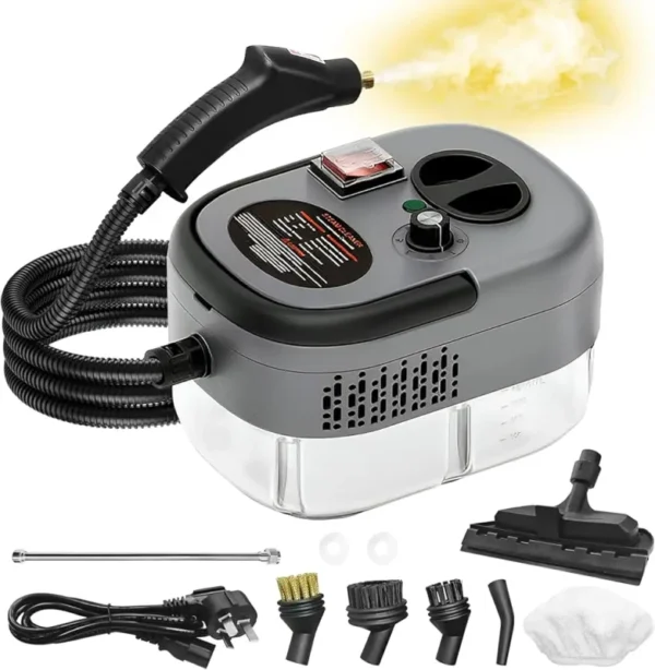 Electric-Handheld-Steam-Cleaner-2500W-Pressurized-3-Brush-Heads-Stainless-Steel-for-Home-Car-Furniture-Bathroom-Wall-Cleaning