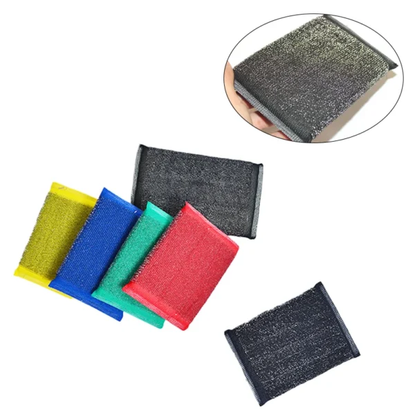 Extra-Tough-Scouring-Pad-Double-Sided-Stainless-Steel-Scrubber-for-Heavy-Grease-Duty