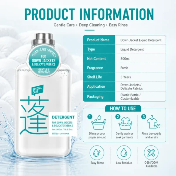 Gentle-Eco-Friendly-Disposable-Down-Jacket-Gel-Detergent-for-Apparel-Delicate-Fabrics-OEM-ODM-Supplier