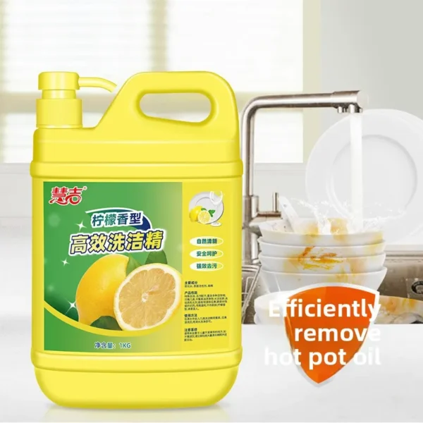 Huiji-Kitchen-Special-1kg-Cold-Water-Compatible-Gentle-Hand-Care-Lemon-Scented-De-Oiling-Odor-Removing-Dishwashing-Detergent