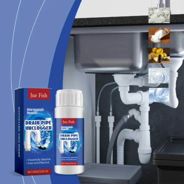 JUE-FISH-drain-Cleaner-Bathroom-kitchen-pipe-drain-strong-unclog-clean-clean-dirt