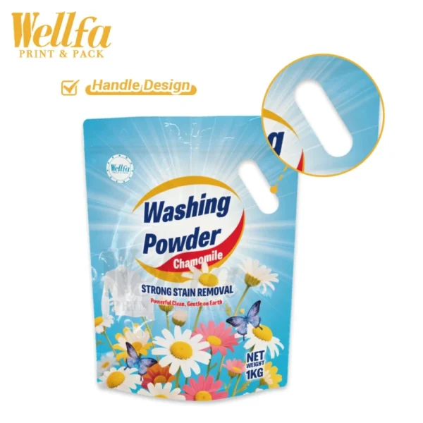 Manufacturer-Laundry-Packaging-Bag-With-Handle-White-PE-Material-And-Resealable-Zipper-Doypack-For-Washing-Detergent-Powder