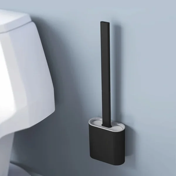 New-Design-Detachable-TPR-Price-Wall-Mounted-Black-Silicone-Bathroom-Brush-Toilet-Cleaner-with-Holder-Set