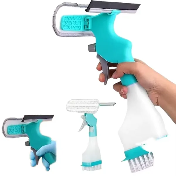 New-Window-Cleaning-Kit-Glass-Cleaner-Wiper-Scraper-Brush-Spray-Bottle-Double-sided-Window-Cleaner