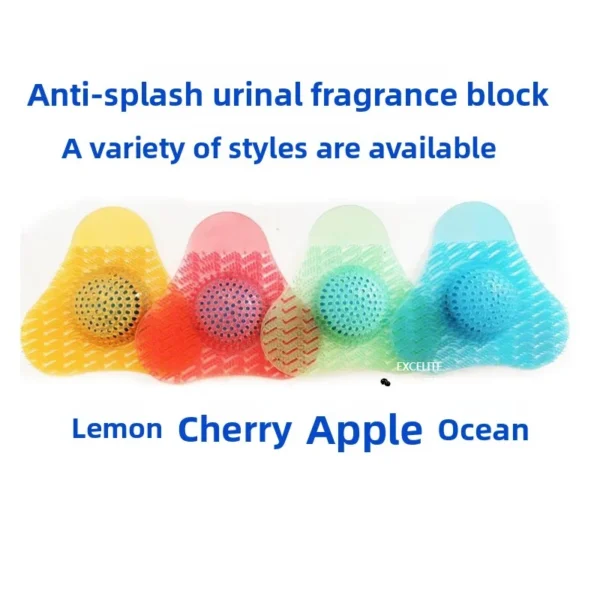 Triangle-Deodorizing-Block-Artifact-Toilet-Urinal-Fragrance-Tablets-Anti-Splash-Urinal-Screen-With-Block-TRI-ENZYME-URINAL-SCREE